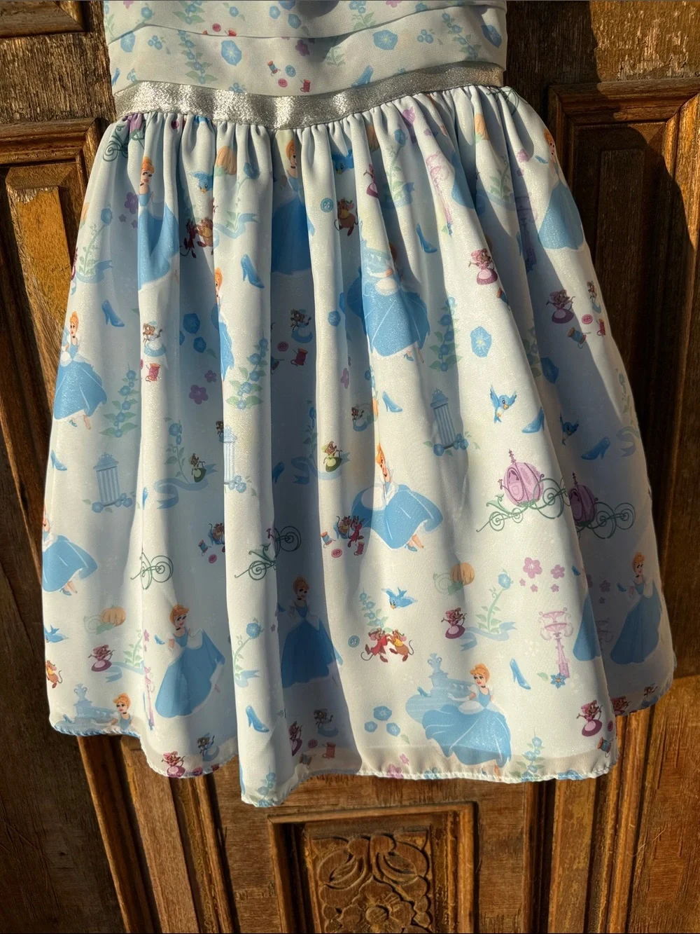 Disney Princess Cinderella Dress Blue Satin Twirl Dress Girls Size 4